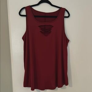 SHEIN Red Cut Out Sleeveless Top